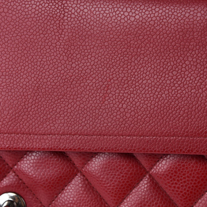 Chanel Caviar Quilted Jumbo Double Flap Dark Red 10 of 13