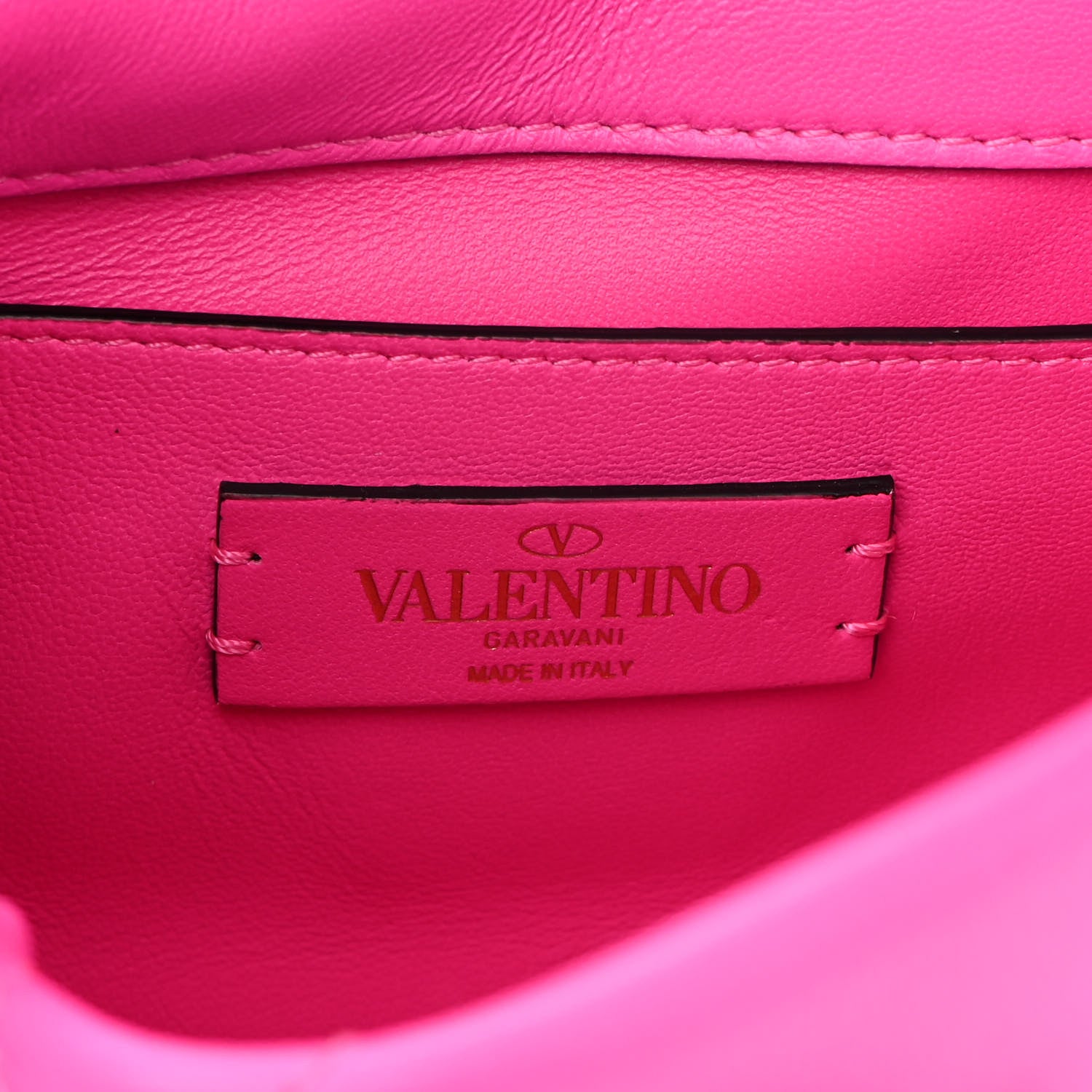 Valentino Garavani Nappa Lacquer Monochrome Small Roman Stud Shoulder Bag Pink PP 6 of 8