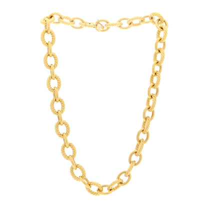 David Yurman 18K Yellow Gold 12mm Large Oval Link Necklace 3 of 4