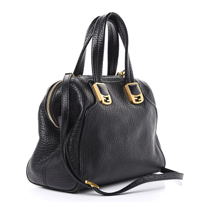 Fendi Pebbled Calfskin Small Chameleon Tote Black 3 of 11