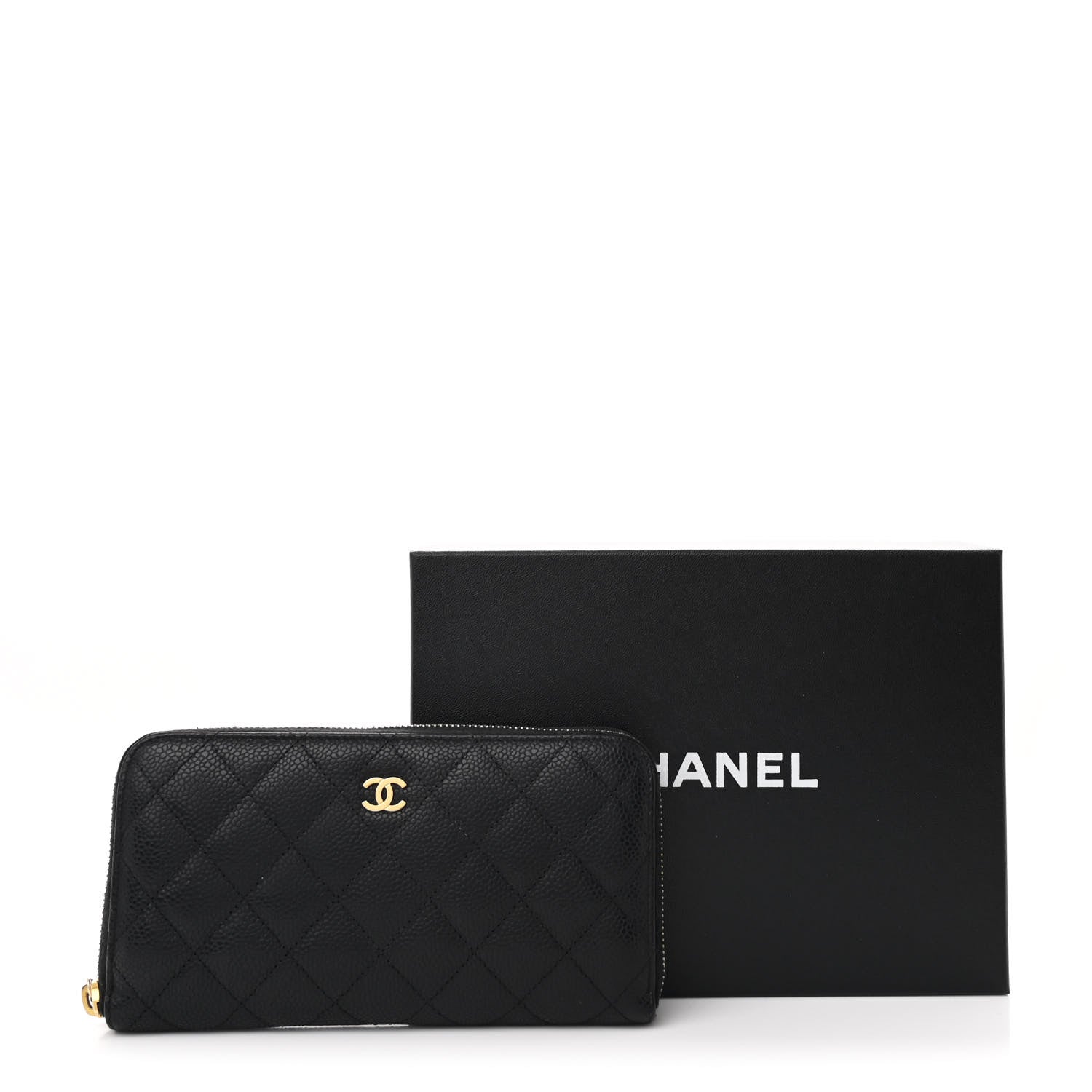Chanel Caviar Quilted Large Gusset Zip Around Wallet Black 14 of 14