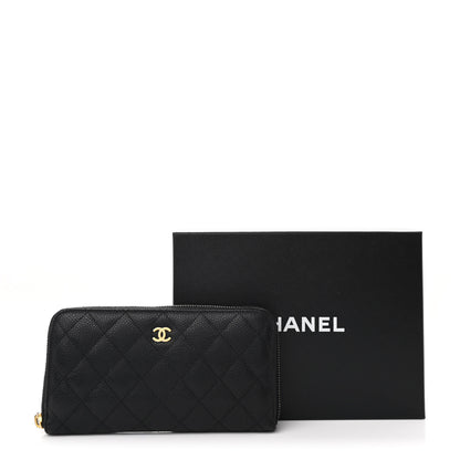 Chanel Caviar Quilted Large Gusset Zip Around Wallet Black 14 of 14