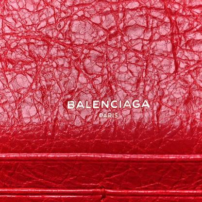 Balenciaga Agneau Classic Hardware Continental Zip Around Wallet Rouge Tango 6 of 10