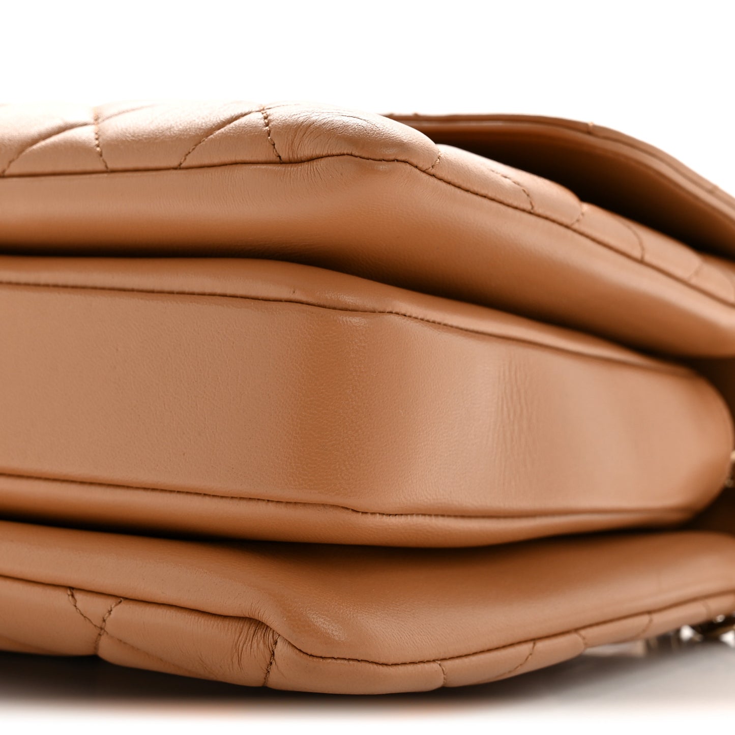 Lambskin Quilted Medium Trendy CC Flap Dual Handle Bag Camel