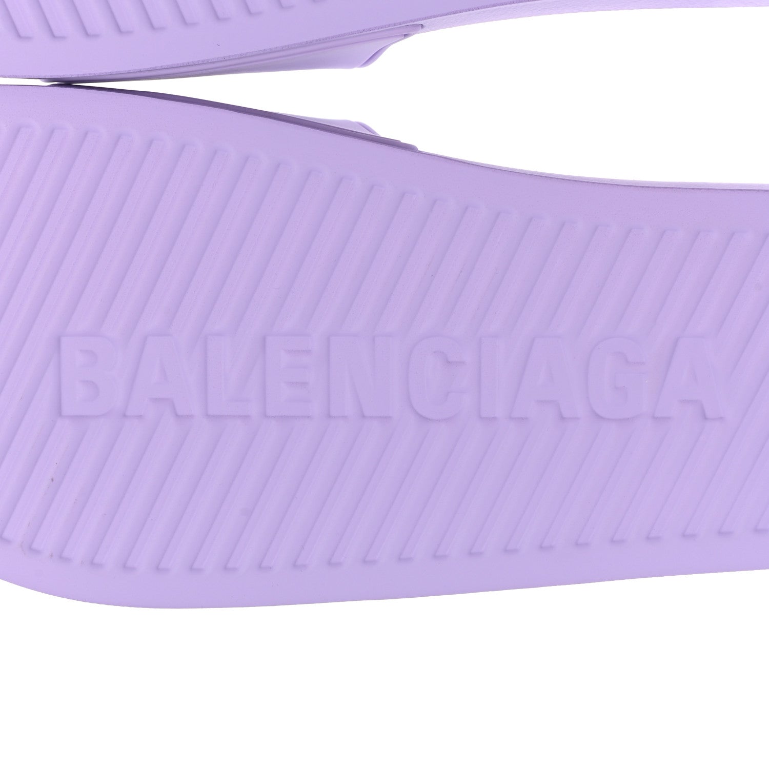 Balenciaga Rubber BB Womens Pool Slide Sandals 38 Lilac 6 of 8
