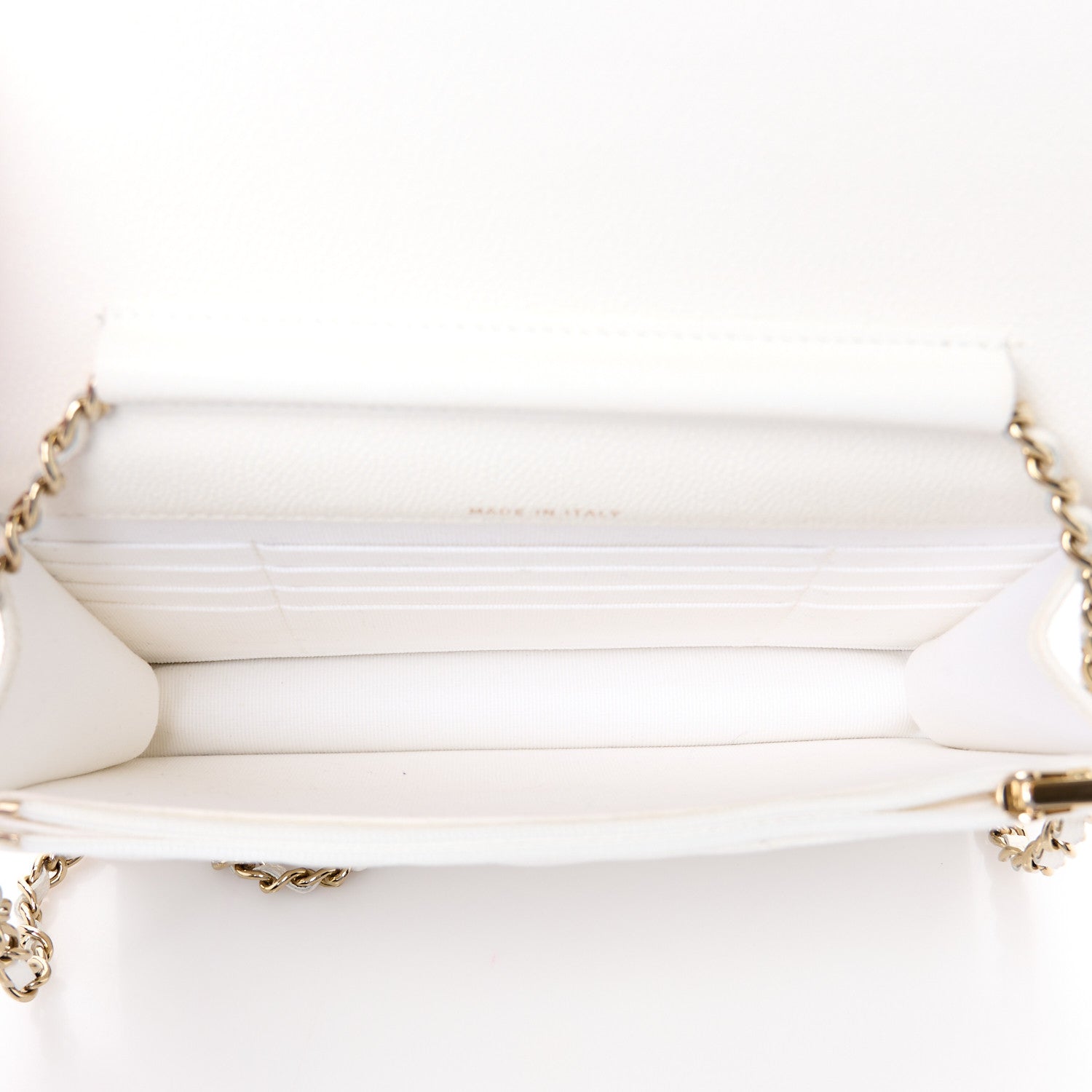 Chanel Caviar Quilted Square Wallet On Chain WOC White 5 of 11