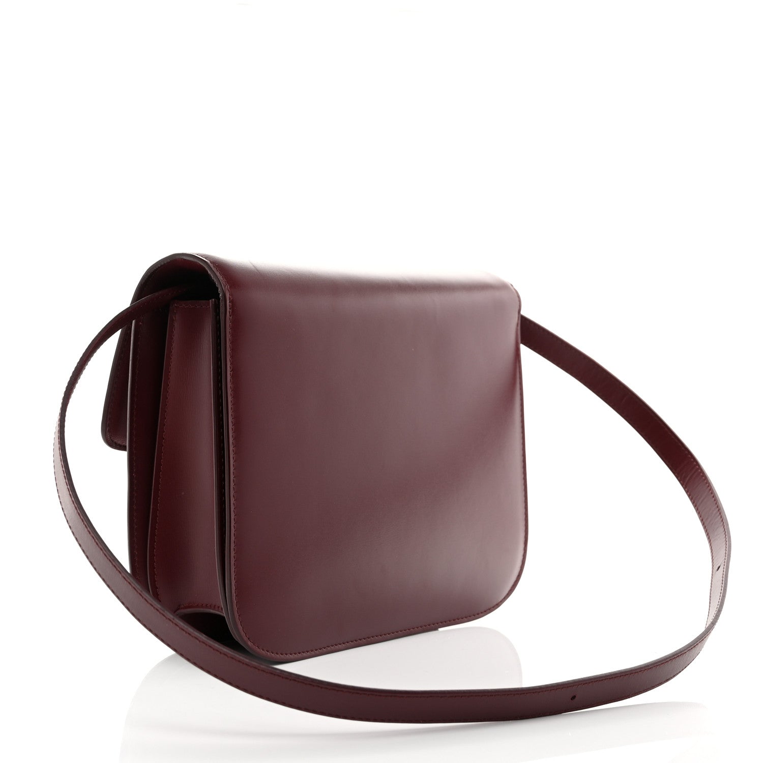 Celine Box Calfskin Medium Classic Box Flap Bag Burgundy 3 of 11