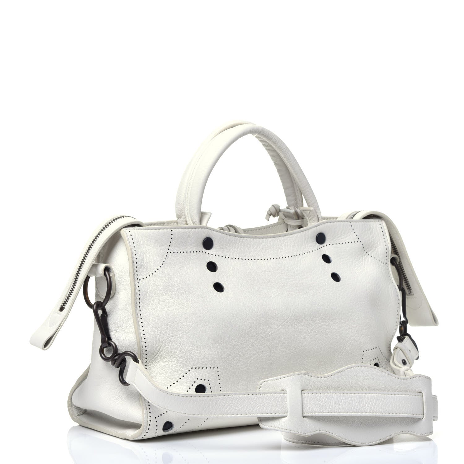 Balenciaga Veau Soyeux Perforated Blackout Hardware S City White 4 of 10