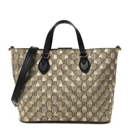 Gucci Soft GG Supreme Monogram Bees Small Crossbody Tote Beige Oro Black 1 of 13