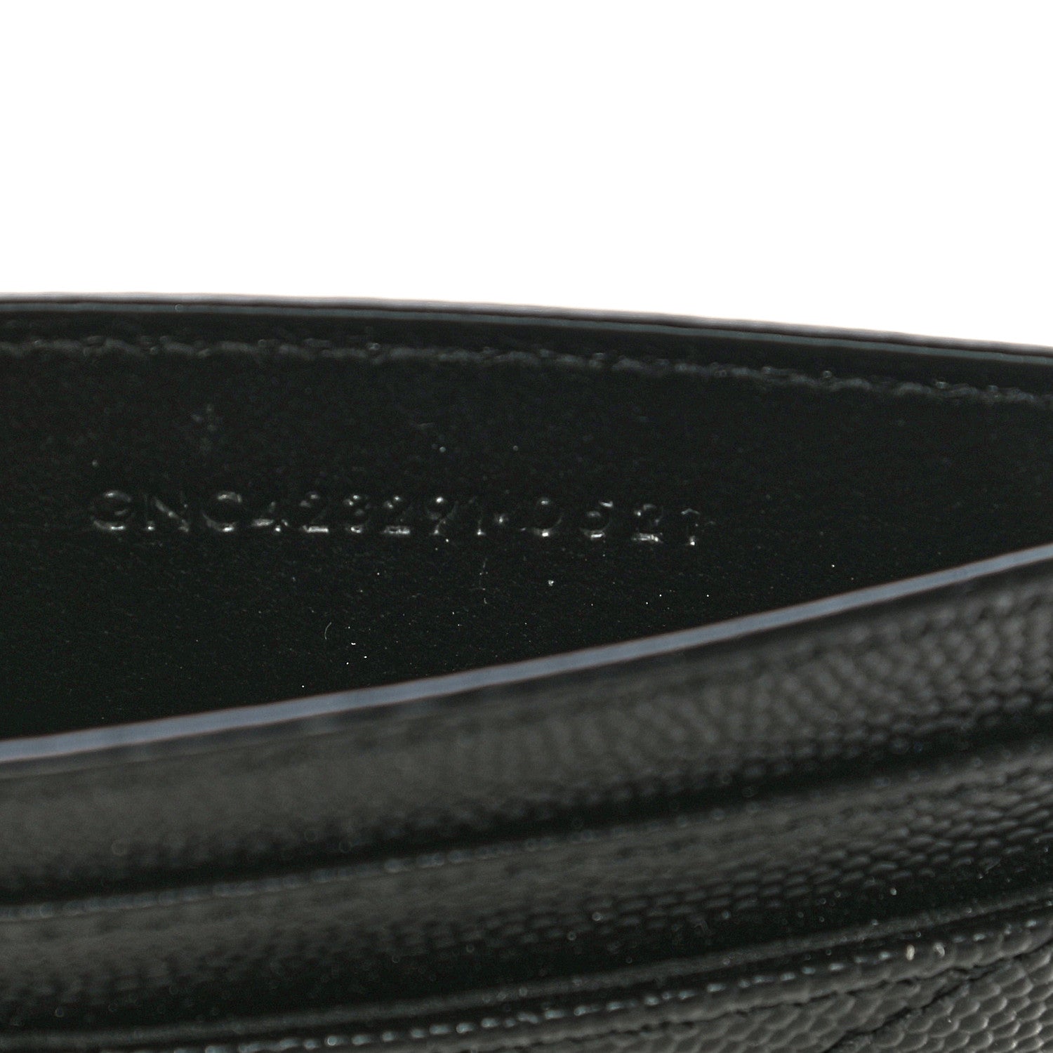 Saint Laurent Grain De Poudre Matelasse Chevron Monogram Credit Card Case Black 6 of 12