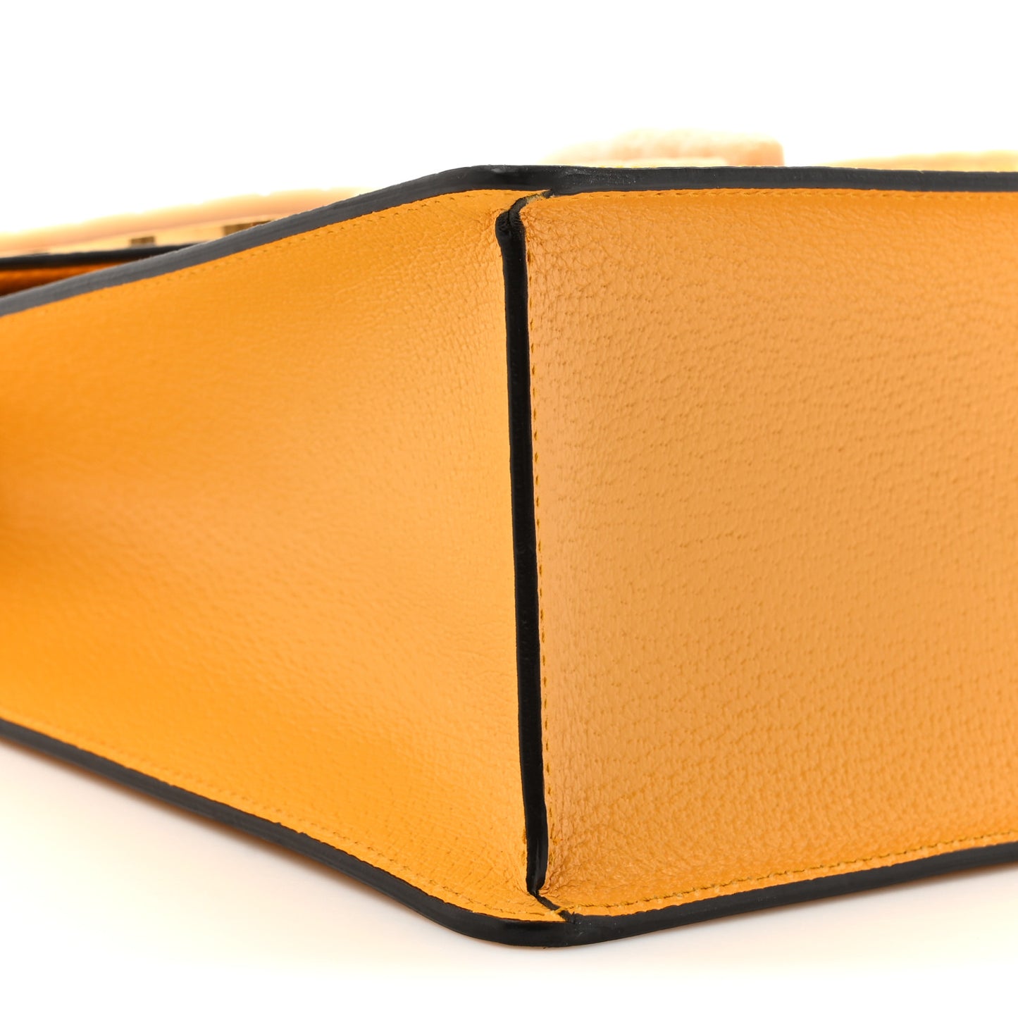 Textured Calfskin Bamboo Web Medium Falena Moth Top Handle Bag Crop