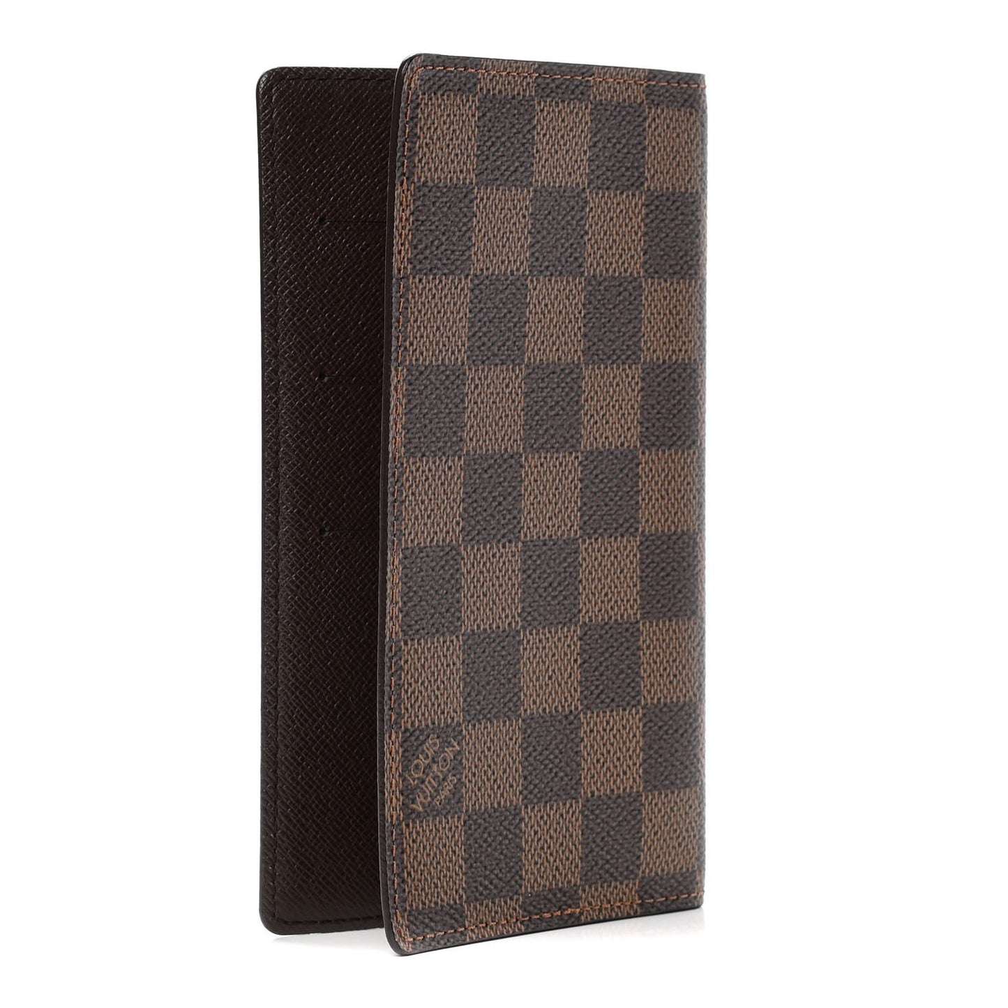Damier Ebene Checkbook Holder Case Wallet