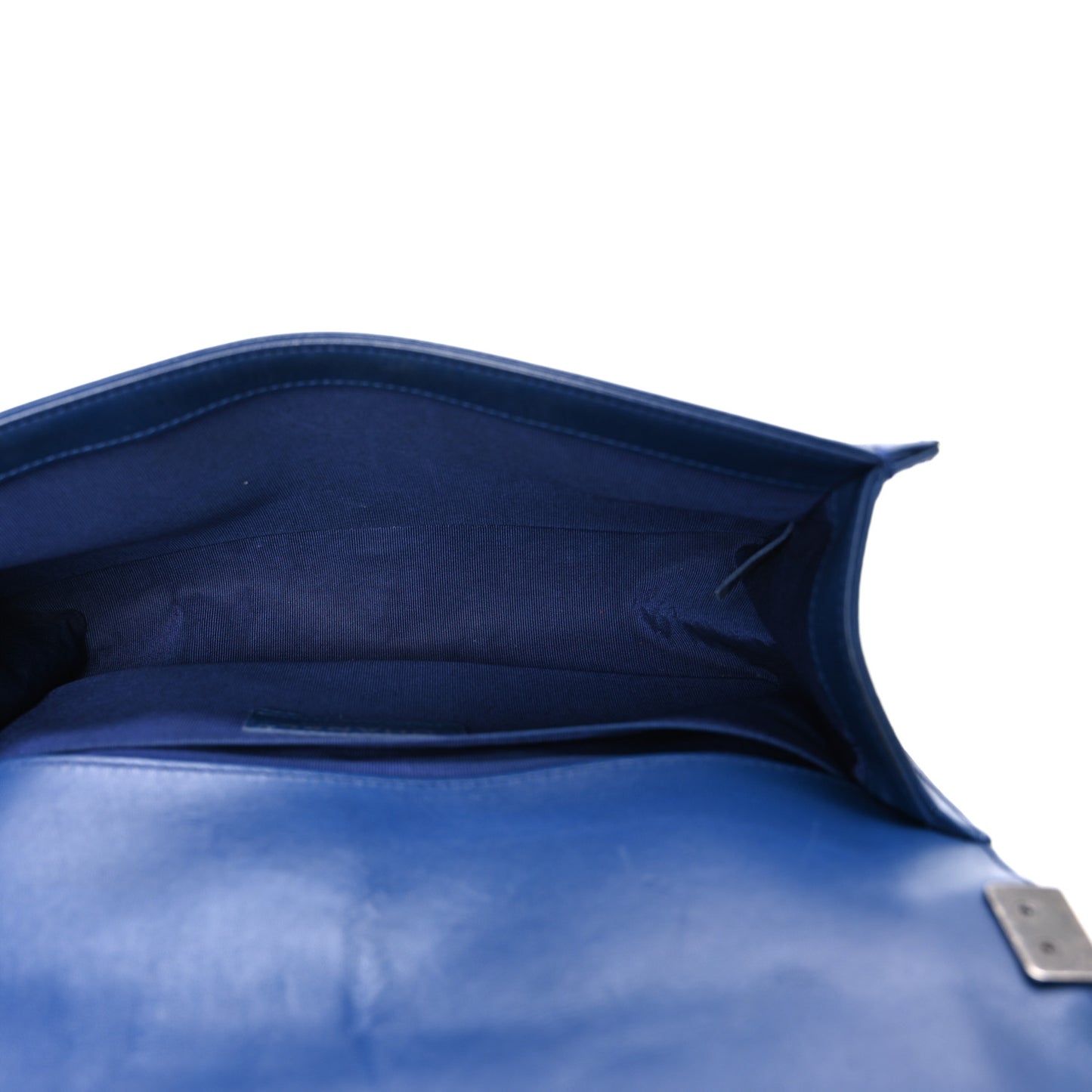 Lambskin Quilted Medium Boy Flap Blue