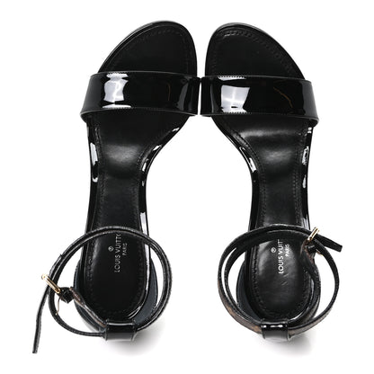 Louis Vuitton Patent Monogram Call Back Sandals 37 Black 2 of 10