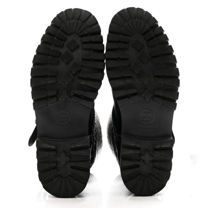 Chanel Calfskin Quilted Biker Boots 40 Black 5 of 11