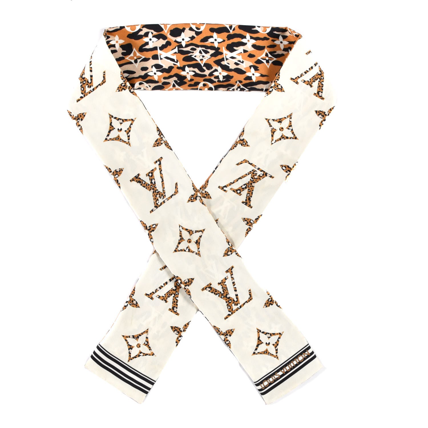 Louis Vuitton Silk Monogram Giant Jungle Bandeau Ivory 1 of 3