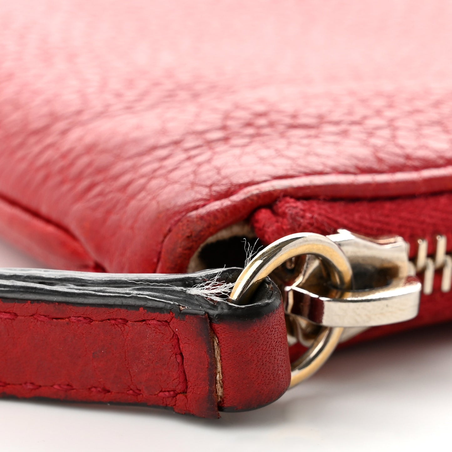 Pebbled Calfskin Soho Wristlet Vibrant Red