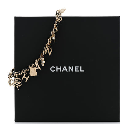 Chanel Lambskin Crystal CC Logo Charming Choker Gold Black 7 of 7