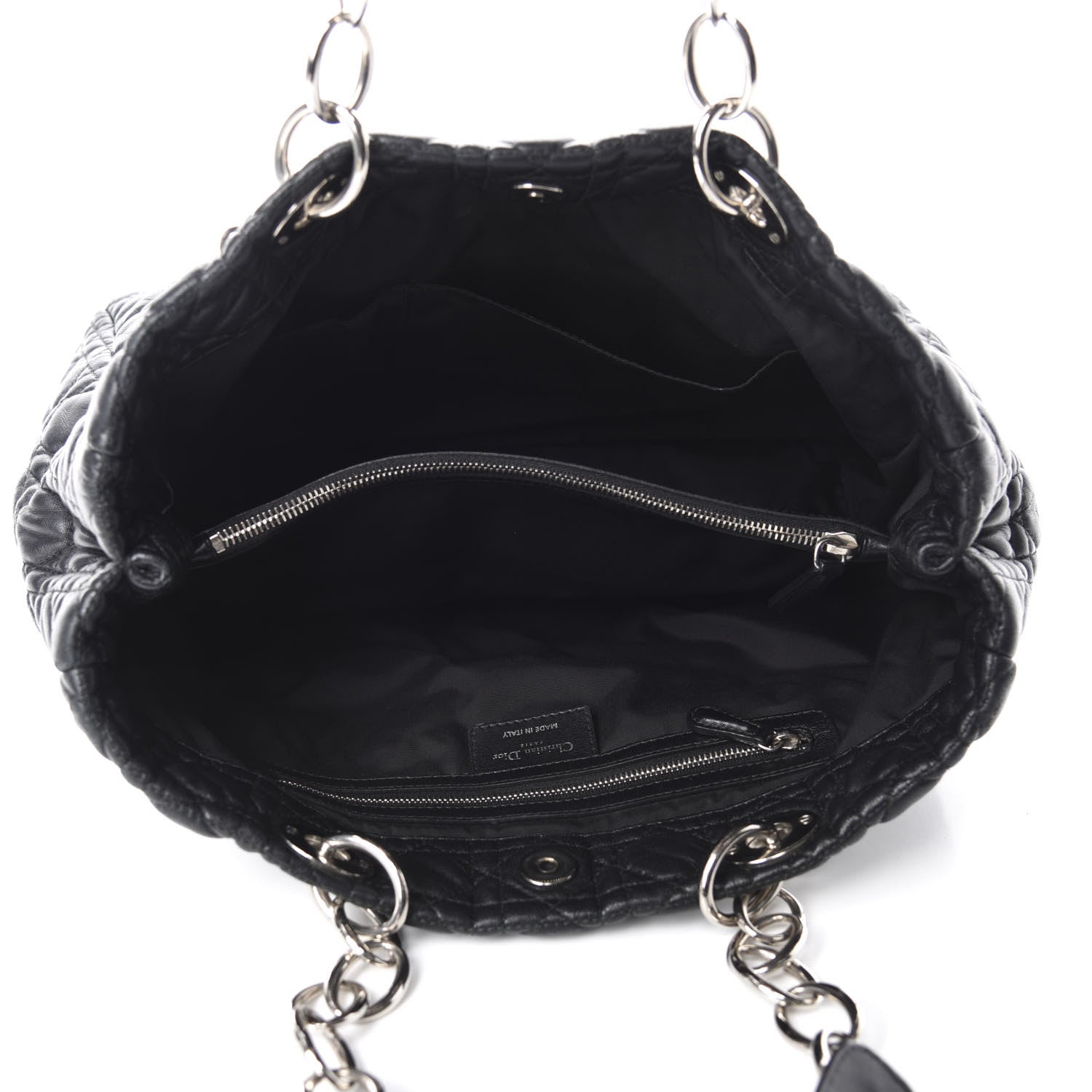 Christian Dior Lambskin Cannage Large Dior Soft Shopping Tote Black 5 of 11