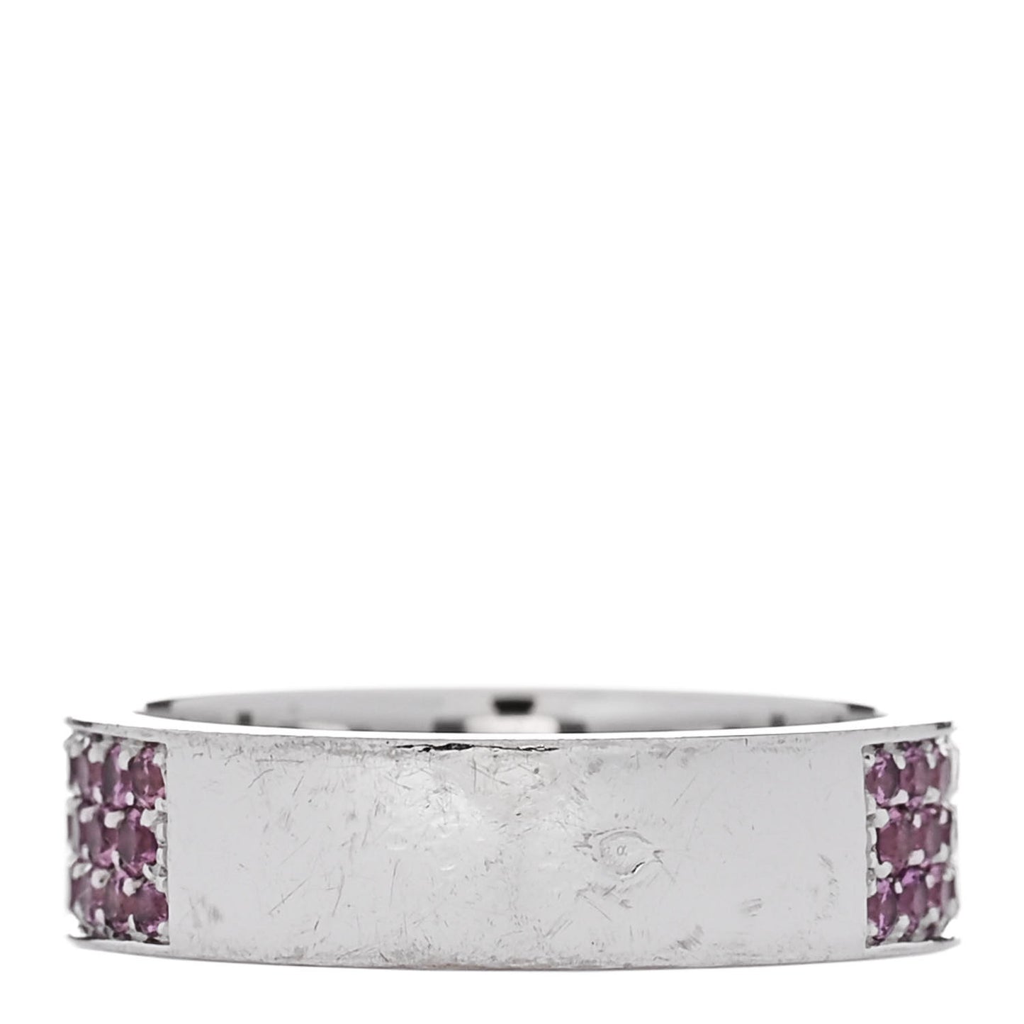 18K White Gold Pink Sapphire Pave Kelly Ring 52 6