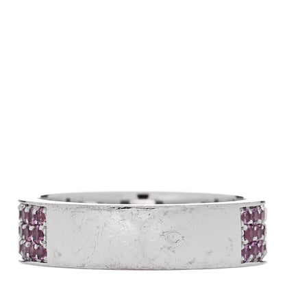 Hermes 18K White Gold Pink Sapphire Pave Kelly Ring 52 6 3 of 5