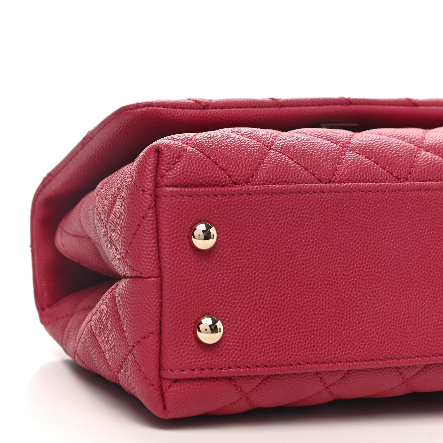 Caviar Quilted Mini Coco Handle Flap Dark Pink