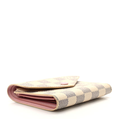 Louis Vuitton Damier Azur Victorine Wallet Rose Ballerine 4 of 9