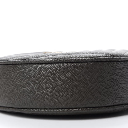 Saint Laurent Grain De Poudre Matelasse Chevron Quilted Round Vinyle Camera Bag Pebble 6 of 11