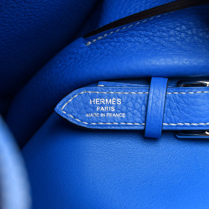 Hermes Taurillon Clemence Halzan 31 GM Bleu Hydra 6 of 9