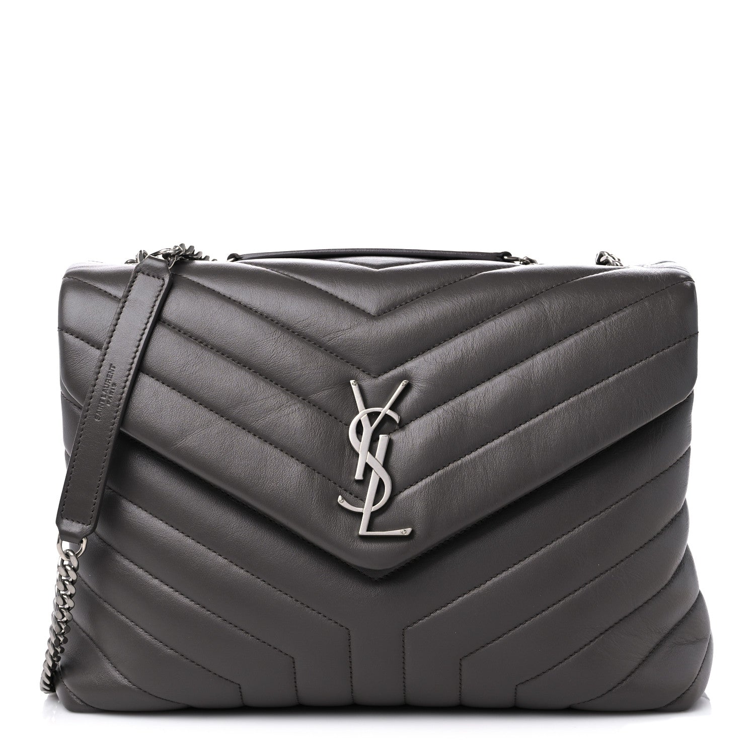 Saint Laurent Calfskin Y Quilted Monogram Medium Loulou Chain Satchel Earth 1 of 11