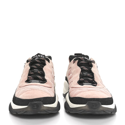 Chanel Mesh Suede Calfskin Quilted Sneakers 38 Pink Beige 3 of 10