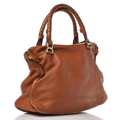 Chloe Sheepskin Large Marcie Lock Satchel Armagnac 3 of 11