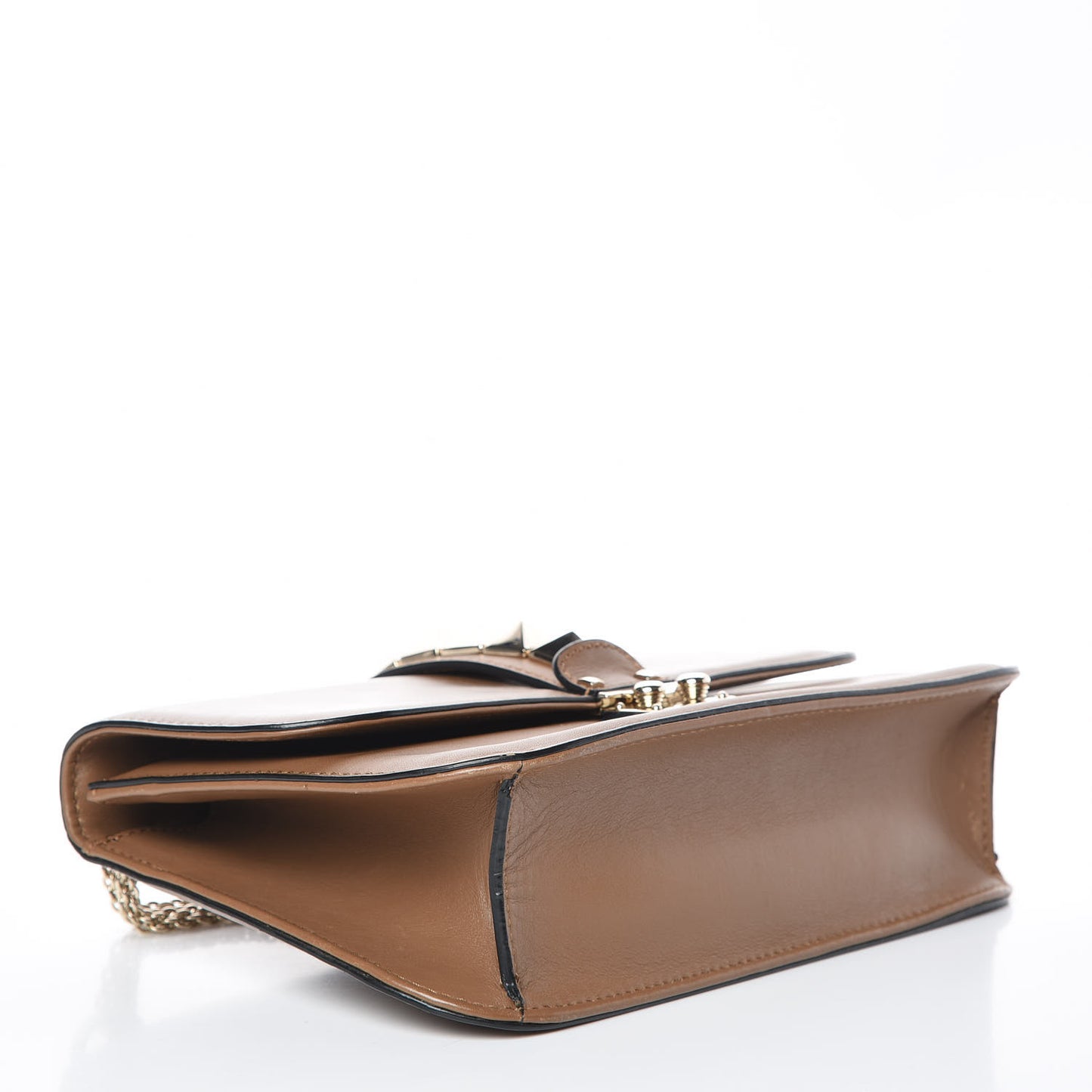 Vitello Medium Glam Lock Rockstud Flap Nocciola