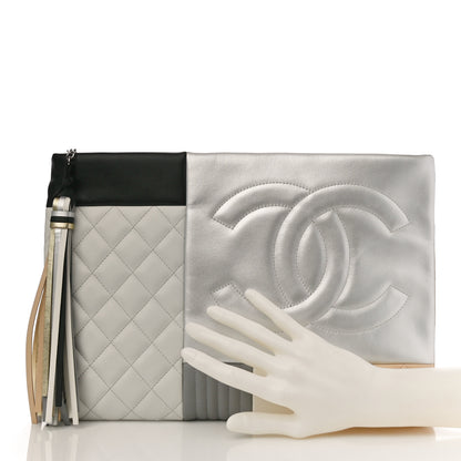 Chanel Lambskin Patchwork Medium Cosmetic Case Multicolor Silver 2 of 11
