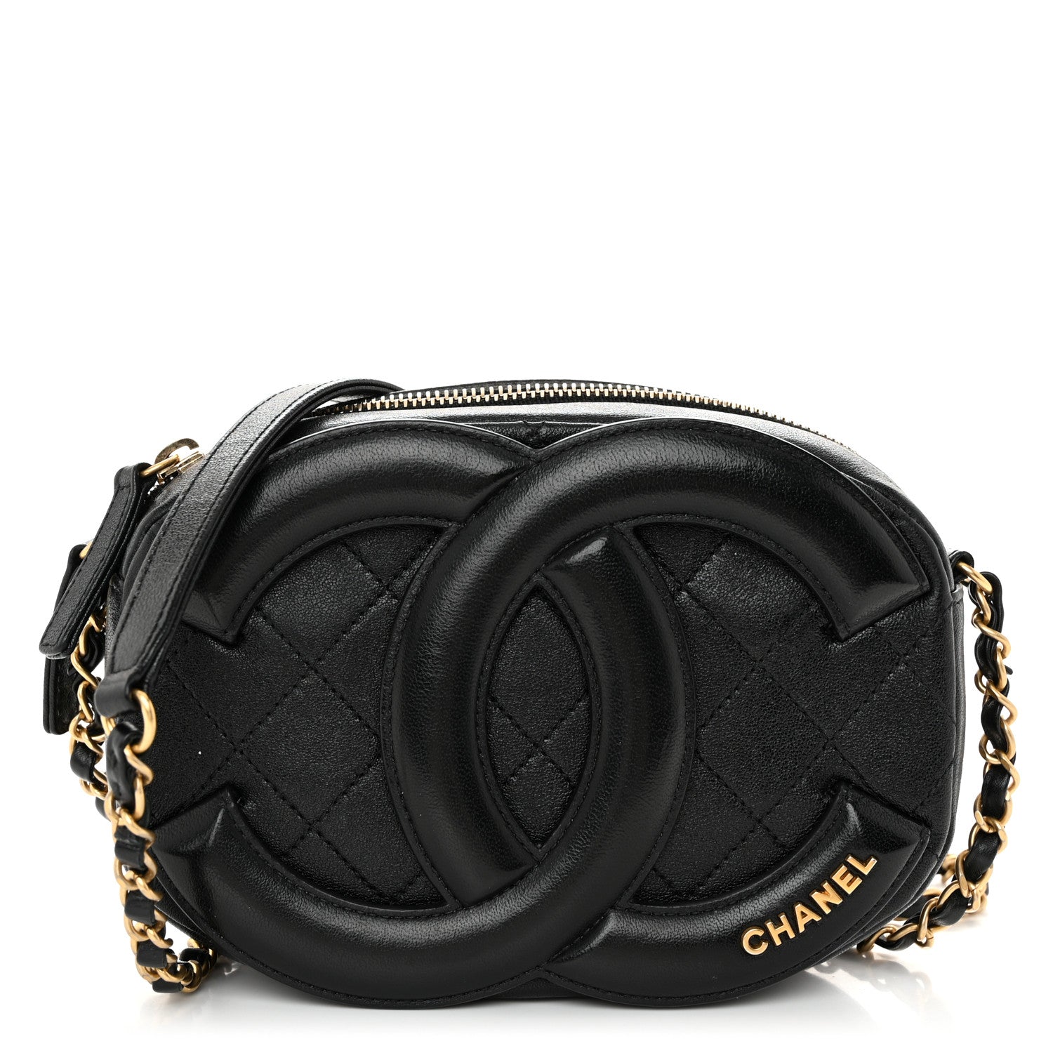 Chanel Lambskin Quilted Coco Midnight Camera Case Black 1 of 10