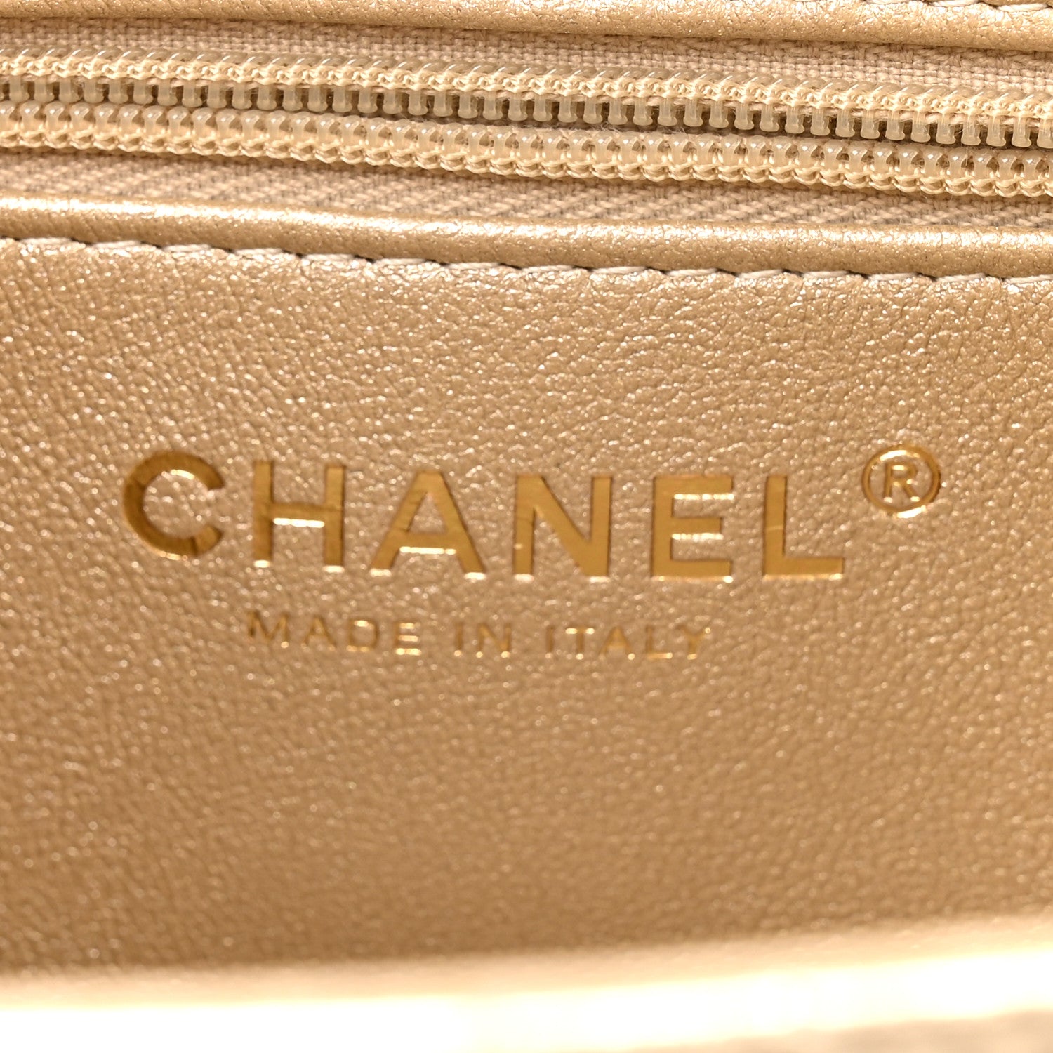 Chanel Metallic Shiny Aged Calfskin Quilted Nano Kelly Shopper Gold 6 of 10