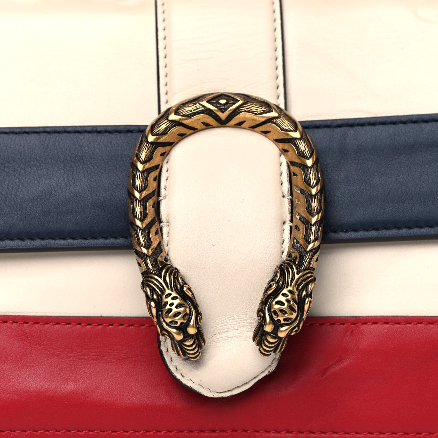 Gucci Calfskin Bamboo Web Mini Dionysus Top Handle Bag White Blue Hibiscus Red 11 of 29