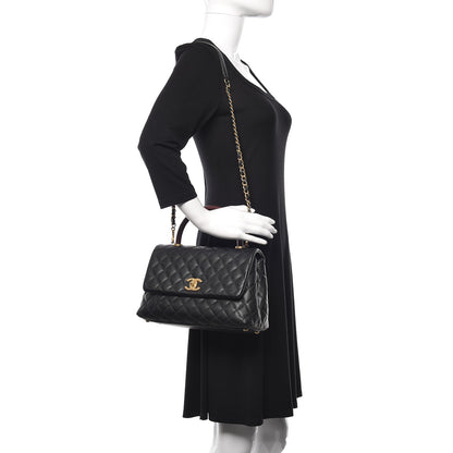 Chanel Caviar Lizard Quilted Small Coco Handle Flap Black 2 of 11