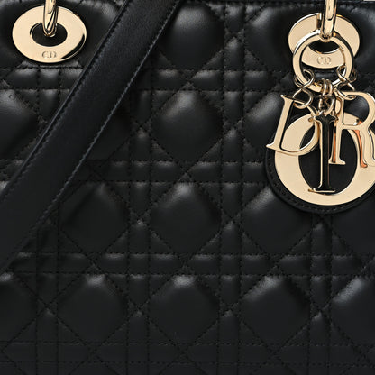 Christian Dior Lambskin Cannage Medium Lady Dior Black 8 of 10
