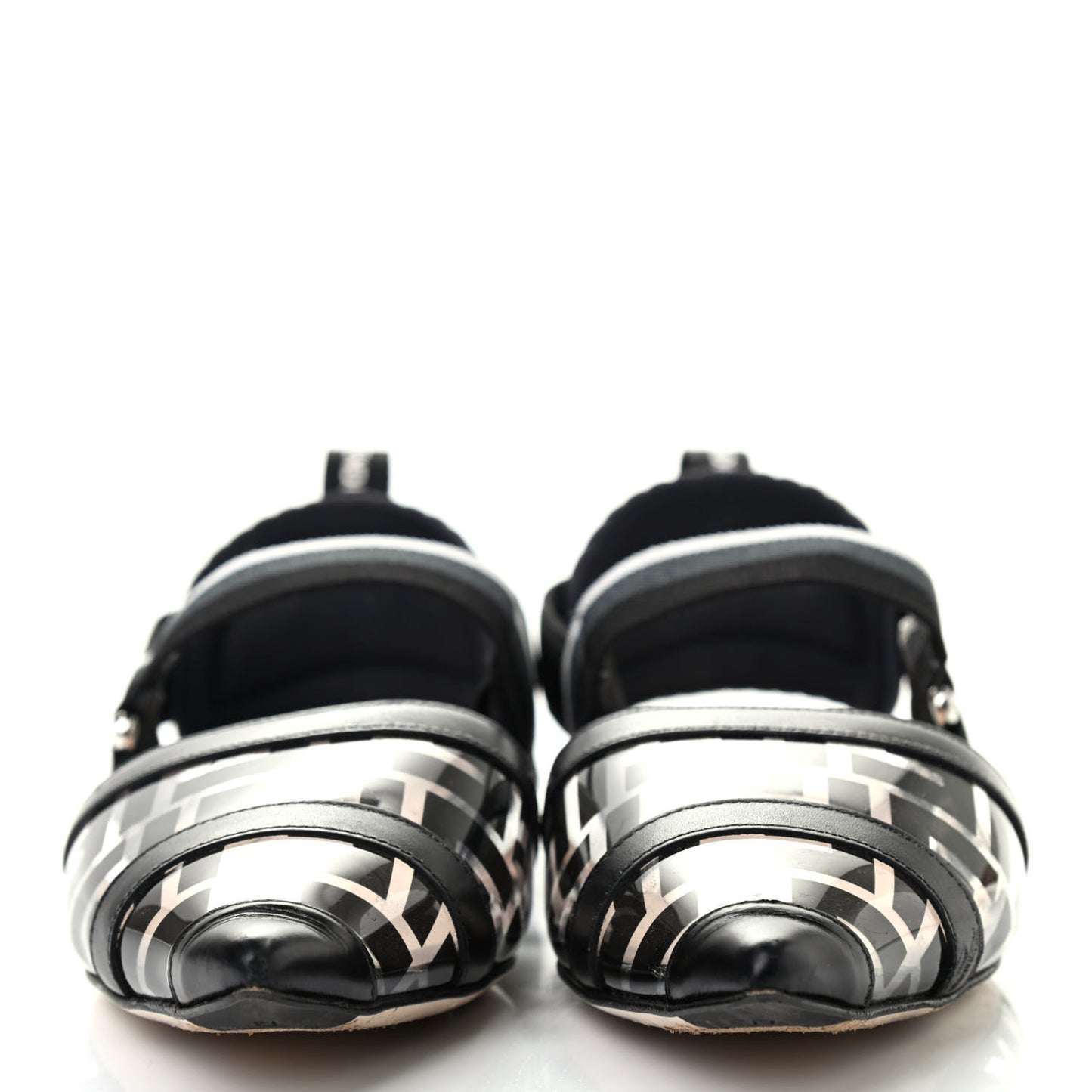 PVC Calfskin FF Colibri Slingback Ballerina Flats 37.5 Black