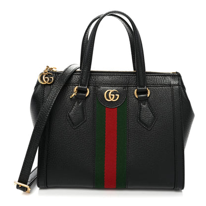 Gucci Textured Calfskin Web Small Ophidia Tote Bag Black 1 of 10