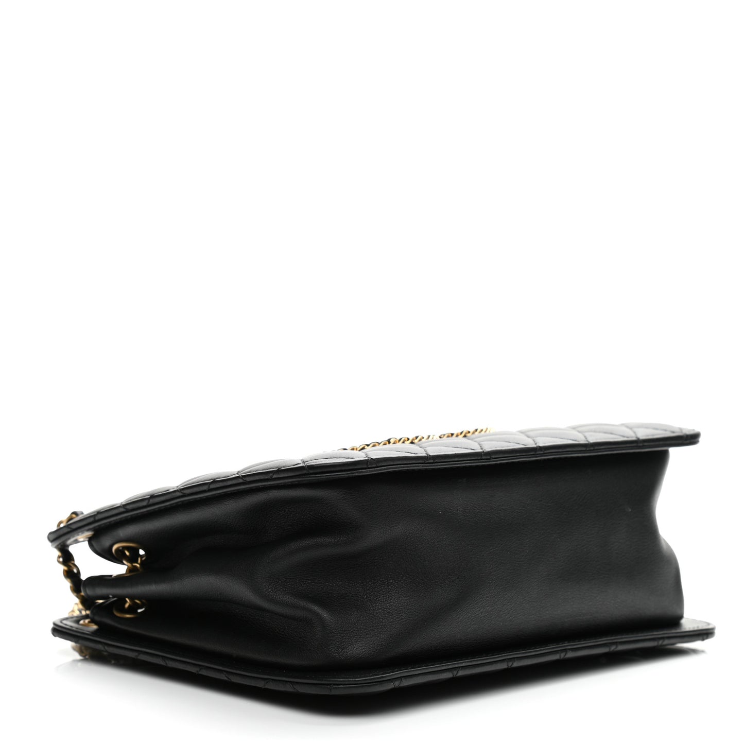 Calfskin Quilted CC Chain Accordion Tote Black