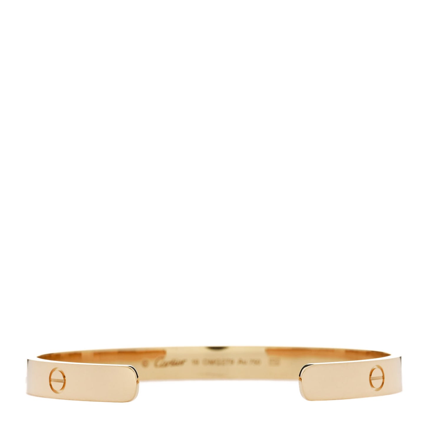 18K Yellow Gold LOVE Cuff Bracelet 19