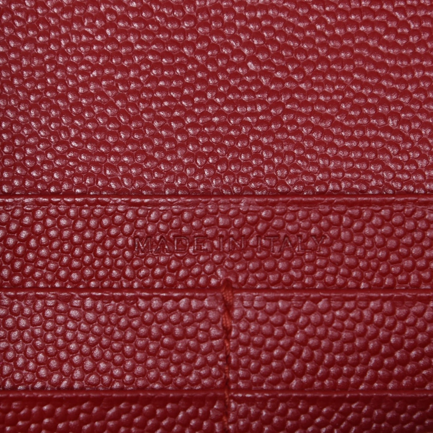 Grain De Poudre Matelasse Chevron Monogram Chain Wallet Red