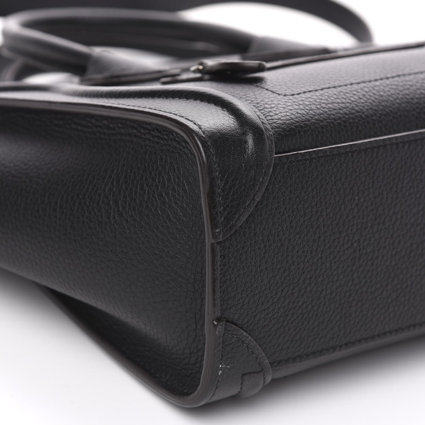 Drummed Calfskin Nano Luggage Black