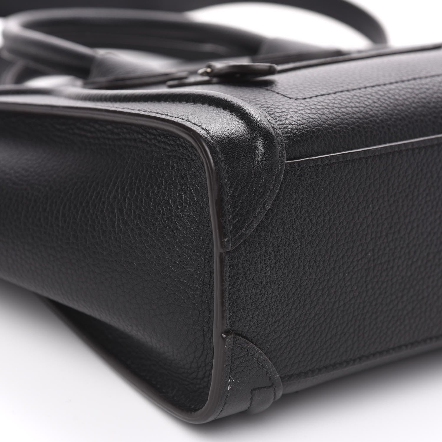 Celine Drummed Calfskin Nano Luggage Black 8 of 10