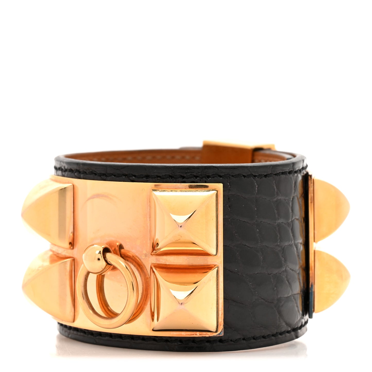 Shiny Niloticus Crocodile Collier de Chien CDC Bracelet T2 Black