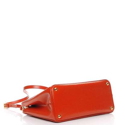 Prada Saffiano Vernice Medium Galleria Double Zip Tote Papaya 5 of 9