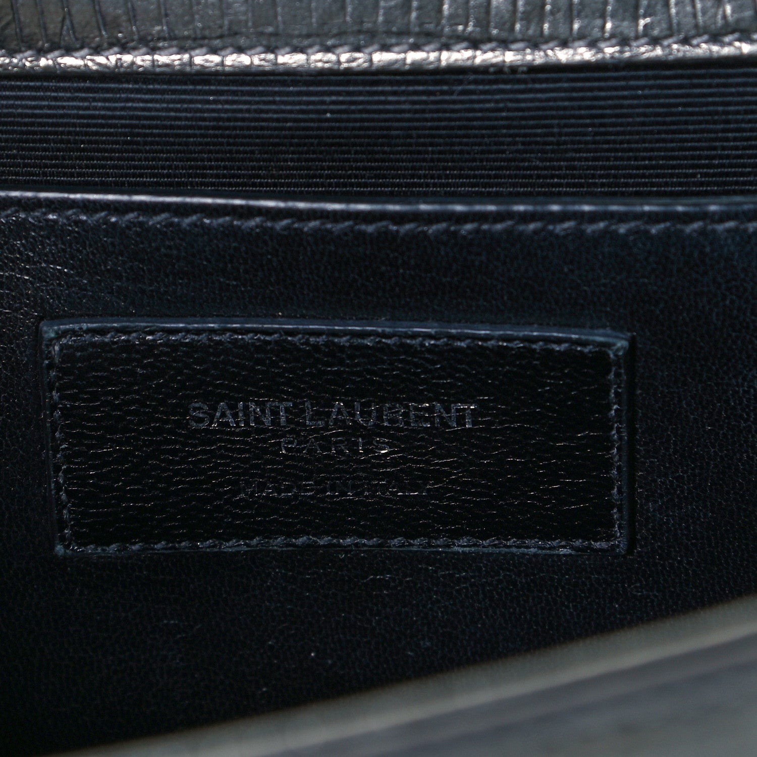 Saint Laurent Calfskin Crocodile Embossed Medium Classic Monogram Kate Tassel Satchel Fog 7 of 8