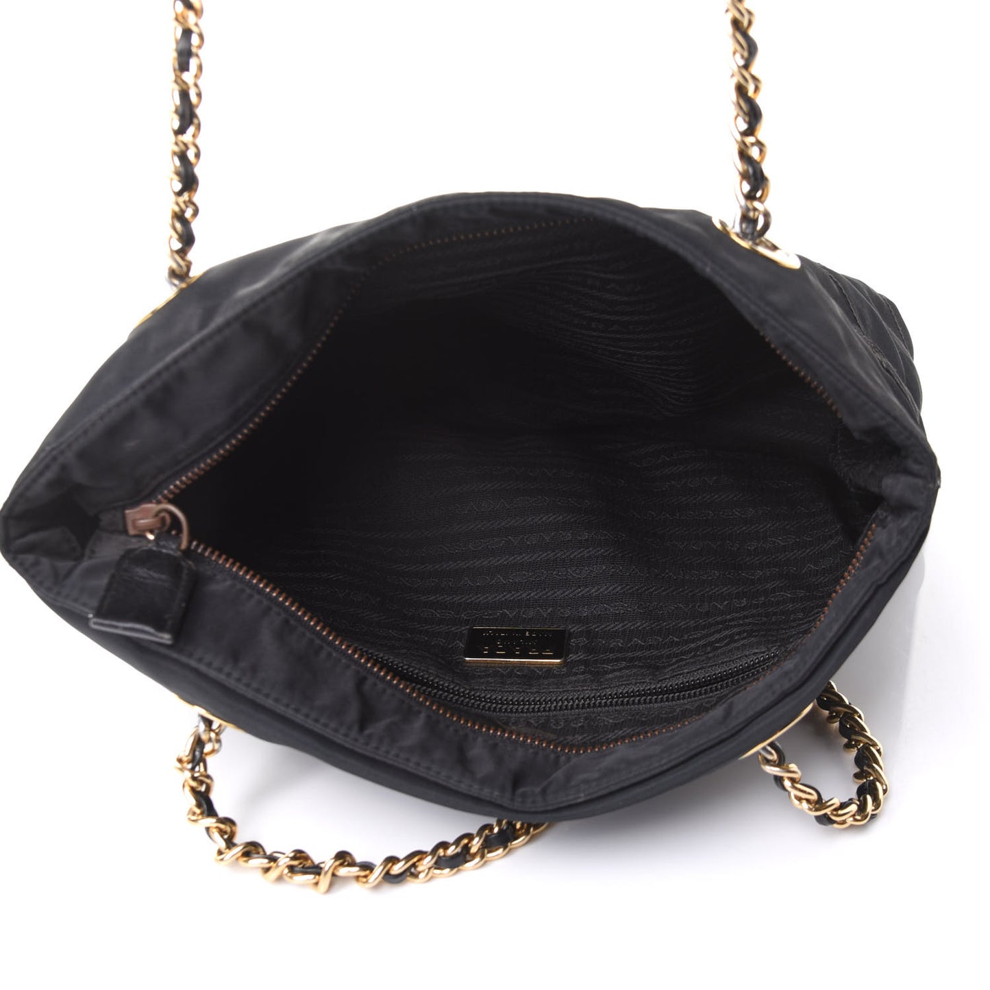 Nylon Tessuto Quilted Shoulder Bag Black